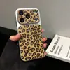 Adecuado para Apple, Se Transforma Instantáneamente en Funda para iPhone 18 Promax de Cuero Estampado de Leopardo con Ventana Grande, Carcasa Dura y Suave Corning, Personalización UV