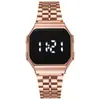 Nuevo reloj digital LED F91 con pantalla táctil y correa de acero para mujer, reloj deportivo de moda de nicho.