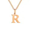 Nuevo Collar de Acero Inoxidable de 26 Letras de Amazon, Cadena para Clavícula Moderna y Versátil, Collar para Pareja con Apellido en Stock
