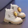 Botines Cortos de Piel para Niños 2025 Otoño e Invierno Nuevo Estilo Lindos Botines tipo Martin para Niñas Mayores Botas Individuales