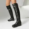 Botas Altas de Mujer Estilo Coreano Nuevas para Otoño e Invierno Botas Largas de Tacón Bajo Tallas Grandes 40-43 Zapatos de Mujer