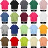 Cores Verão 23 4 Tamanhos 180g Malha de Seda Leite Duplamente Escovada Macia Fina Lisa Manga Curta Camiseta Corte Solto Atacado