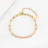 Gerente da loja recomenda pulseira de aço inoxidável com fivela quadrada longa pulseira de clavícula de aço inoxidável pulseira longa de cruz achatada
