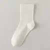 Calcetines de Algodón de Color Sólido para Mujer, Calcetines de Media Pantorrilla para Primavera y Otoño, Absorbentes de Sudor, Resistentes al Olor, Calcetines sin Costuras para Maternidad, Calcetines Holgados Zhuji al por Mayor
