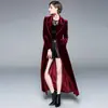 Casaco Longo Feminino, Comprimento do Joelho ao Tornozelo, Tendência Outono e Inverno 2025 Novo Estilo, Elegante Jaqueta de Veludo Feminina