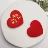 Nuevo Día Nacional Año Nuevo Terciopelo Rojo Estrella de Cinco Puntas Corazón Accesorios de Tela Broche DIY Anillo de Presión Accesorios para Pulsera