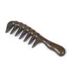 Pente de Sândalo, Pente de Dentes Grossos, Pente Massageador de Dentes Largos para Cabelos Cacheados, Cabo Longo, Dentes do Pente Ampliados, Massagem Suave nos Cabelos, Doméstico, Madeira Sólida, Sem Tinta