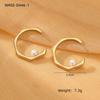 Aretes Franceses Retro de Acero de Titanio con Perla y Amor, Nuevo Estilo Transfronterizo Versátil de Alta Gama, Aretes y Pendientes de Acero Inoxidable