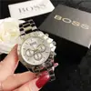 AliExpress Relógio BOS Pulseira de Aço Liga Relógio Masculino Joker Relógio da Moda Relógio Feminino de Quartzo