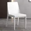 Cadeira de jantar minimalista italiana para uso doméstico, mesa e cadeira de sala de jantar, cadeira de couro de designer de luxo leve com encosto, cadeira industrial, cadeira estilo sela