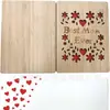 Pequeña flor roja fresca tarjeta de felicitación cuidadosa grabado láser en madera Día de la Madre Día de San Valentín tarjeta de cumpleaños al por mayor