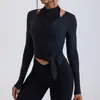Camiseta de Yoga Deportiva Casual de Manga Larga Transpirable Ajustada Color Piel Ballet Europeo y Americano Transfronterizo Top para Correr Entrenamiento Fitness