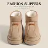 Botas de Nieve de Suela Gruesa para Mujer Otoño Invierno Felpa Plus Botines Cálidos Zapatos de Algodón Retro Antideslizantes Cuero Piel Integrada Botas Panadero Hombre Perezoso