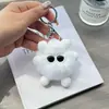 Lindo Conejo Rex de Imitación con Piernas Largas, Colgante Llavero de Coche Bola de Carbón Pequeña, Colgante de Peluche para Bolso, Muñeco de Regalo