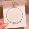 Pulseira de Coração de Zircônia Banhada a Ouro 14K Real Design de Gota d'Água Personalidade Pulseira Versátil Toque de Luxo Leve Joia para Mãos