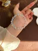Pulsera Auténtica de Cristal Blanco Puro Natural para Mujer, Pulsera de Hidratación de Aguamarina para Estabilidad Emocional, Idea de Regalo