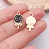 Acessórios de Joias DIY Liga Gota de Óleo Rosca Pirulito Bolo Sobremesa Comida Pingente Pingente de Chaveiro