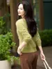 Cardigan Pequeno de Lã Grossa Escovada com Decote V Feminino Outono Inverno Macio Quente Versátil Temperamento Malha