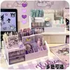 Caja de almacenamiento de escritorio, organizador de cajones para cosméticos y papelería, caja de almacenamiento compartimentada multifuncional, estante para tocador