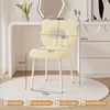 Mesa de Maquiagem Influenciadora de Nail Art Banqueta Simples Luxo Leve Encosto Quarto Vestir Casa Meninas Cadeira Creme