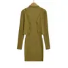 Vestido Camiseta Francés Sexy de Cuello Alto sin Mangas para Mujer Otoño Nuevo Estilo Elegante Adelgazante Bodycon Falda Corta