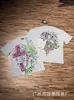 Nueva Camiseta de Manga Corta Hells 2026 Lavada Vintage Desgastada Estampado Completo Graffiti Marca de Moda Estilo Verano Unisex