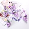 Llavero de Uva de Lana Acabada Adornos Colgantes Tejido de Punto para Mujer Hecho a Mano Crochet Colgante Accesorios para Mochila Escolar Joyería Regalos