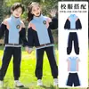 Roupas para Jardim de Infância Roupas de Classe para Alunos do Ensino Fundamental Roupas para Apresentação do Primeiro Ano Camiseta com Costura Rosa Conjunto Esportivo Estilo Britânico
