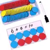 Pieza de Conteo Circular Disco Magnético Pieza de Volteo de Dos Colores Matemáticas de Primaria Niños Jardín de Infancia Preescolar Iluminación Diez Rejillas