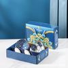 Juego de Cuencos Florales Acuarela Cerámica Plato Tazón de Arroz Vajilla Transfronteriza Caja de Regalo Estilo Ins Corazón de Niña