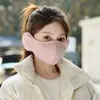 Mascarilla Cálida de Invierno para Mujer, Forrada de Felpa y Engrosada, Antihielo, para Ciclismo y Vehículos Eléctricos, Mascarilla a Prueba de Viento con Protección para los Oídos, Mascarilla Integrada para Proteger del Frío