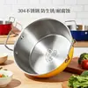 Olla colorida de doble asa, bol de cocina multifuncional, bol multiusos de cocina doméstico estampado de acero inoxidable 304, plato para frutas, olla para fideos