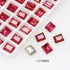 Rhinestones para Uñas Dongzhou Crystal Light Color Rojo Rosa con Base Puntiaguda, Corazón Inclinado, Brillo Deslumbrante, Decoraciones para Uñas de Corazón de Cristal K9 Color Durazno, Corazón Inclinado Rectangular