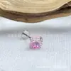 Astmf-13 Aleación de Titanio 0.8 de Espesor Fondo Redondo Garra de Trébol de Cuatro Hojas Degradado Pendientes de Circonia G23 Titanio Rosca Interna Joyería de Circonia