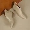 Botines retro de tacón medio para mujer otoño/invierno 2026, botines cortos nuevos de punta con tacón grueso, piel suave, botas de suela blanda