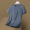 Camisa de Seda de Hielo de Manga Corta Lista para Usar del Fabricante para Hombre, Verano, Delgada, de Secado Rápido, Malla, Top Deportivo, Camiseta de Media Manga, Ropa de Verano