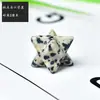 Cristal Natural Piedra en Bruto Adorno Merkaba Estrella de Seis Puntas Tridimensional Flor de la Vida Colgante Decoración de Estrella Octagonal