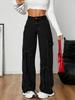 Comércio Exterior Transfronteiriço Amazon Europa e América Ferramenta de Amarração Gravata Borboleta Estilo Workwear Calça Jeans Feminina Solta Reta Wide-leg