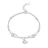 Pulseira Sansheng Lucky s925 Prata Esterlina Folha de Ginkgo Feminina Luxo Leve Nicho Estilo Mori Estilo Fresco Pulseira Presente para Namorada