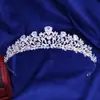 G096 nueva corona de novia de circón coreana simple aleación pedrería hoja conjunto diadema de circón tocado corona
