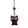 Palo de rosa Sándalo Sándalo verde Dragón de la suerte de ojos grandes tallado Cadena para teléfono DIY Accesorio colgante para mochila