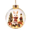 Adorno Transparente de Koala Navideño Bola de Cristal Luminosa 3D Adorno Colgante para Decoración de Escena Navideña de Árbol de Navidad