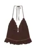 Comercio exterior transfronterizo ropa de mujer 2026 nuevo estilo europeo y americano moda francesa top transparente con bordado y cuello halter 0881035