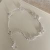 Pulsera de Perla Asimétrica Natural Plata de Ley S925 para Mujer con Cuentas Plata Rota Estilo Frío Nicho Elegante Joyería Versátil
