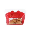 Bolsa de Pan con Cremallera y Lazo Rojo de Año Nuevo, Panadería Horneada, Tostada, Turrón, Galletas, Merienda, Bolso, Bolsa de Navidad