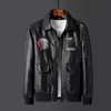 Chaqueta de Cuero de Moda para Hombre Tallas Grandes Transfronteriza, Nueva para Primavera, Otoño e Invierno, Chaqueta Deportiva Casual Bordada para Motociclista con Forro Polar