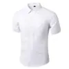 Camisa branca masculina de manga comprida, sem passar a ferro, para negócios, formal, slim, estilo coreano, profissional, trabalho, camisa casual masculina