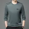 Moda Masculina Nueva Primavera Sudadera Cuello Redondo Camiseta de Manga Larga Marca de Tendencia Camisa Básica Casual para Hombre Venta al por Mayor