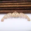 Colgante pequeño de cobre fundido hueco con forma de flor de luna simple, accesorio para el cabello antiguo, accesorios para el cabello 60*13mm