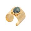 Anillo de piedra natural popular europeo y americano versátil pulsera de piedras preciosas de alta calidad anillo abierto de acero de titanio para mujer ins que no se desvanece